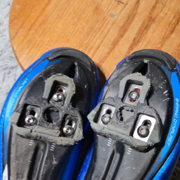 Shimano SH-TR9 Men Size 8 EU Blue 41.5 Triathlon Carbon Cycling 3 Bolt Road Shoe - Picture 6 of 10